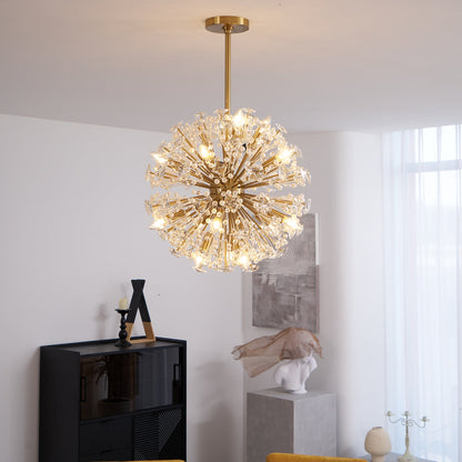 Dickinson Chandelier - Elegant Crystal Design with Adjustable Height
