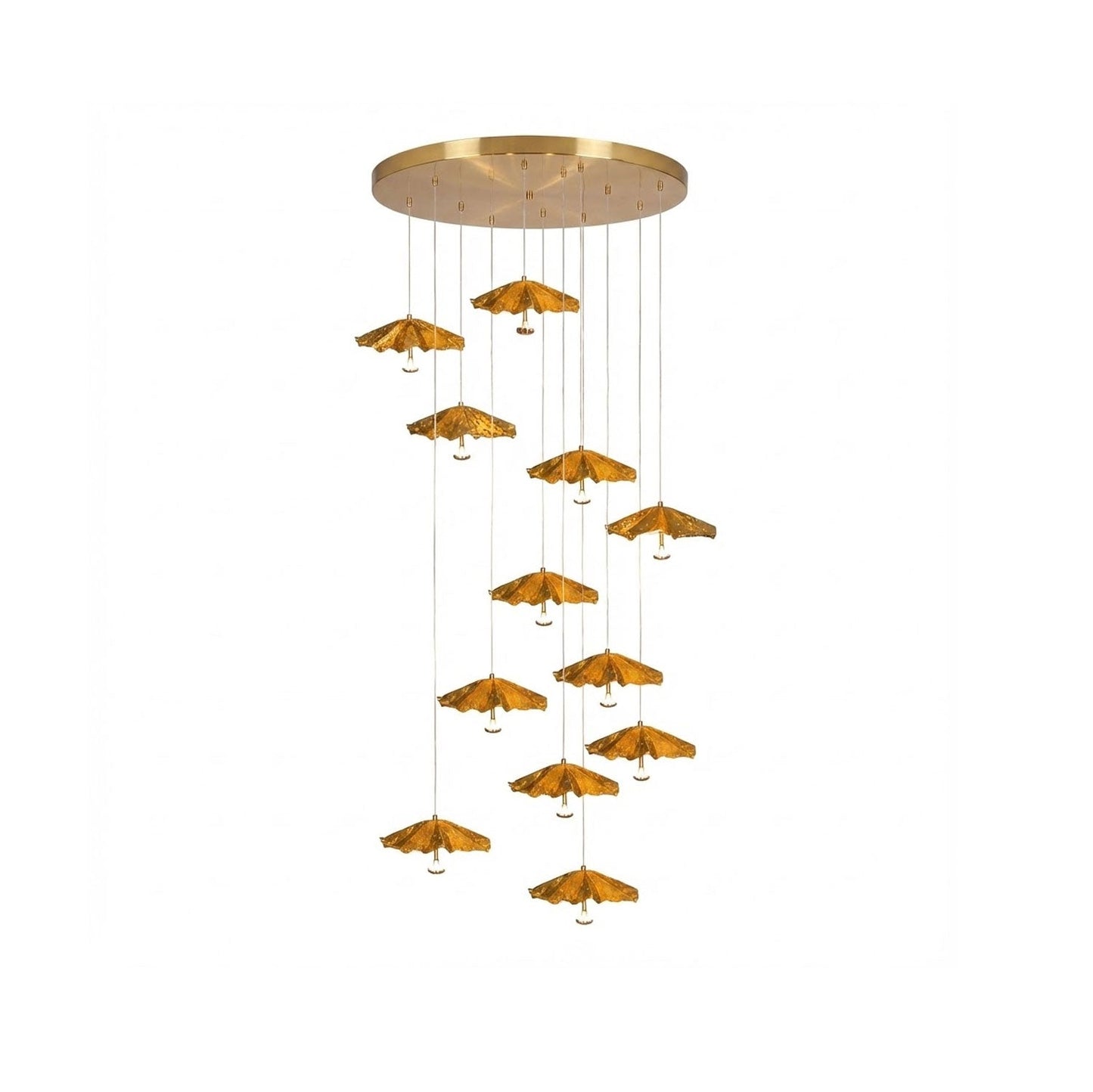Elegant Livra Leaf Chandelier - Adjustable Height, LED Compatible