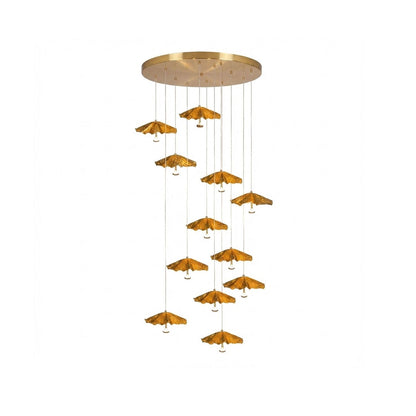 Elegant Livra Leaf Chandelier - Adjustable Height, LED Compatible