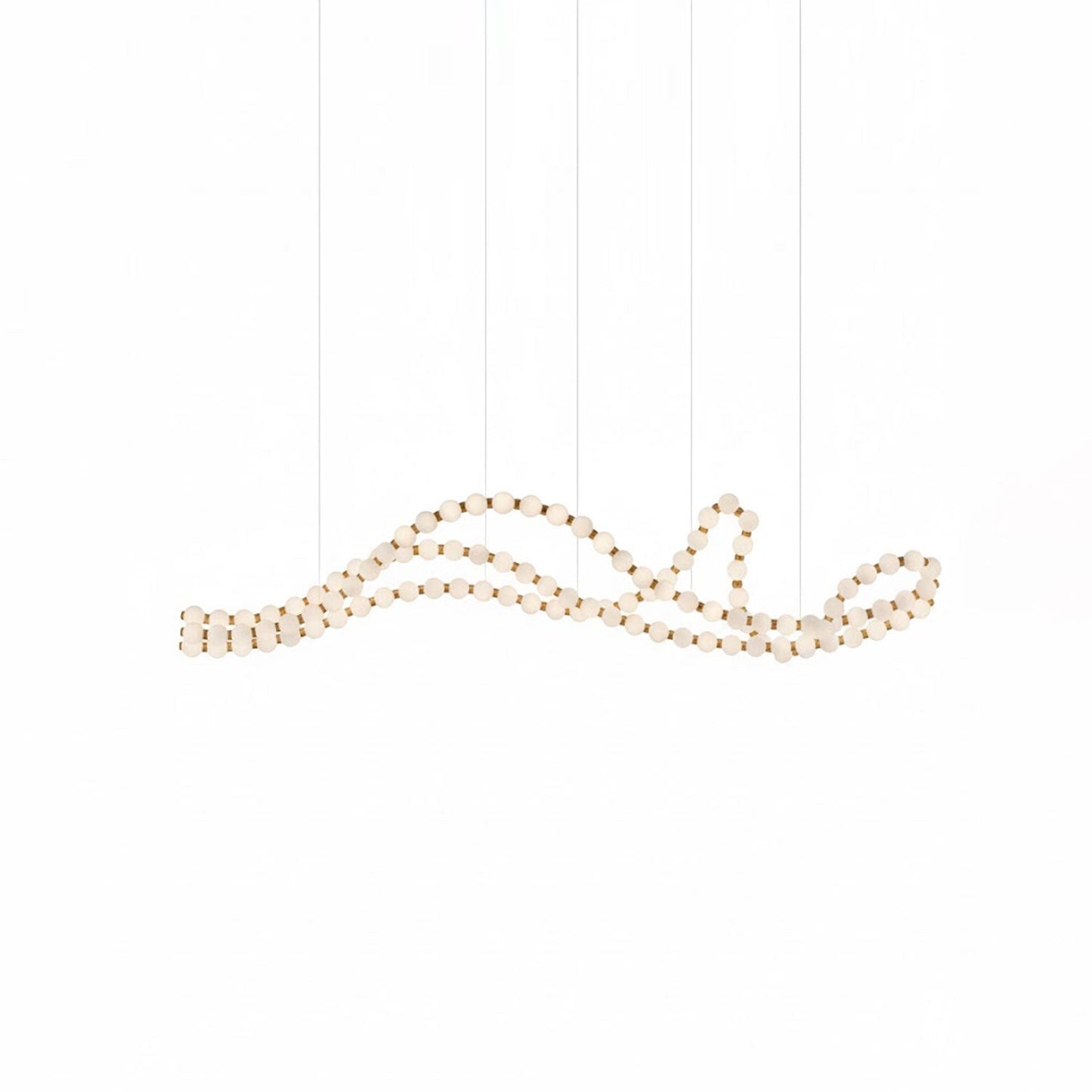Elegant Pearl Ball Chandelier Necklace - Adjustable Length, Durable De