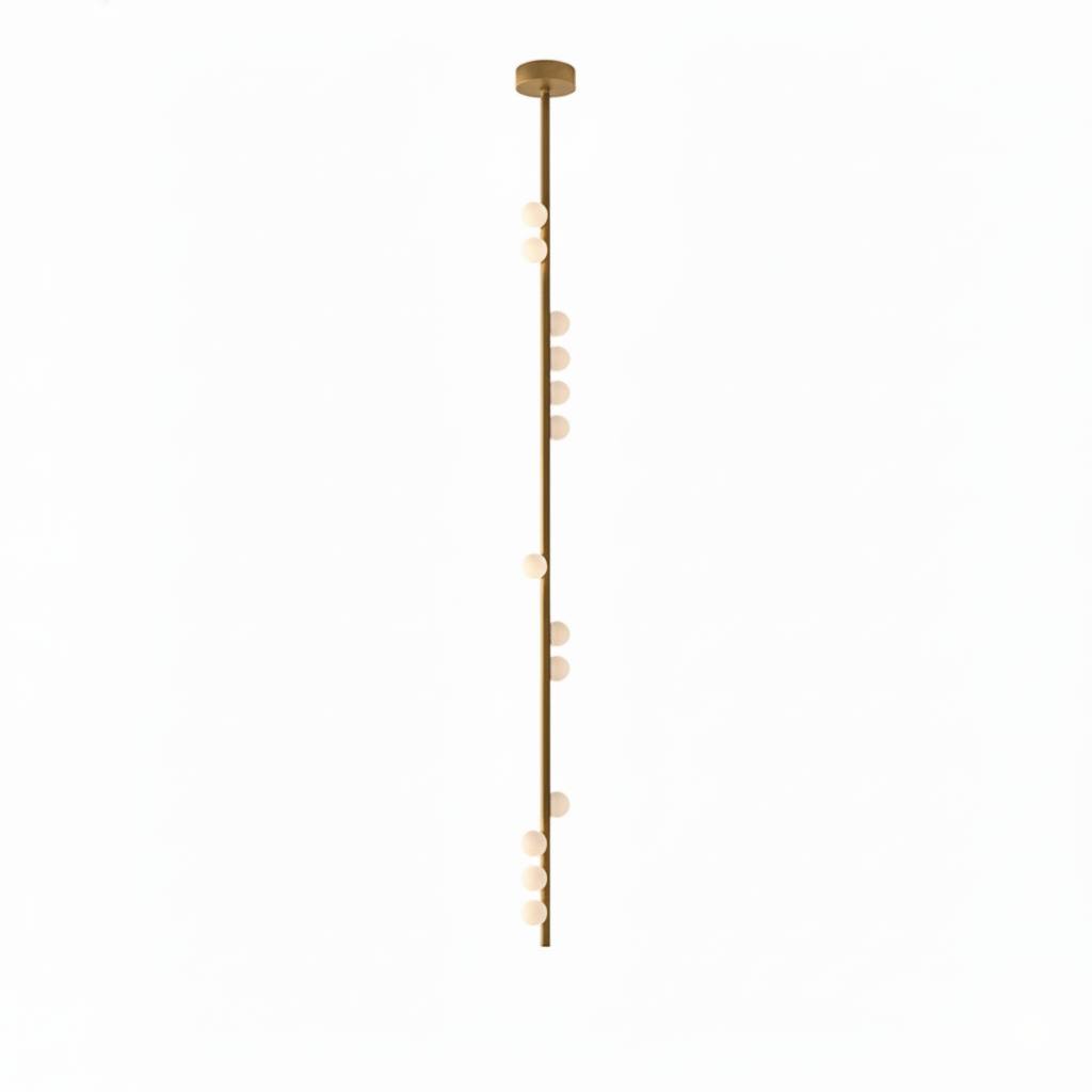 Elegant Brass Glass Drop Chandelier with Adjustable Height & LED Compa