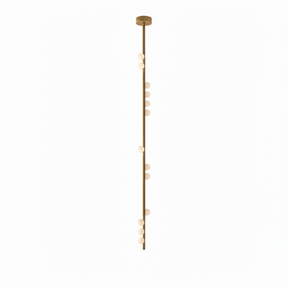 Elegant Brass Glass Drop Chandelier with Adjustable Height & LED Compa