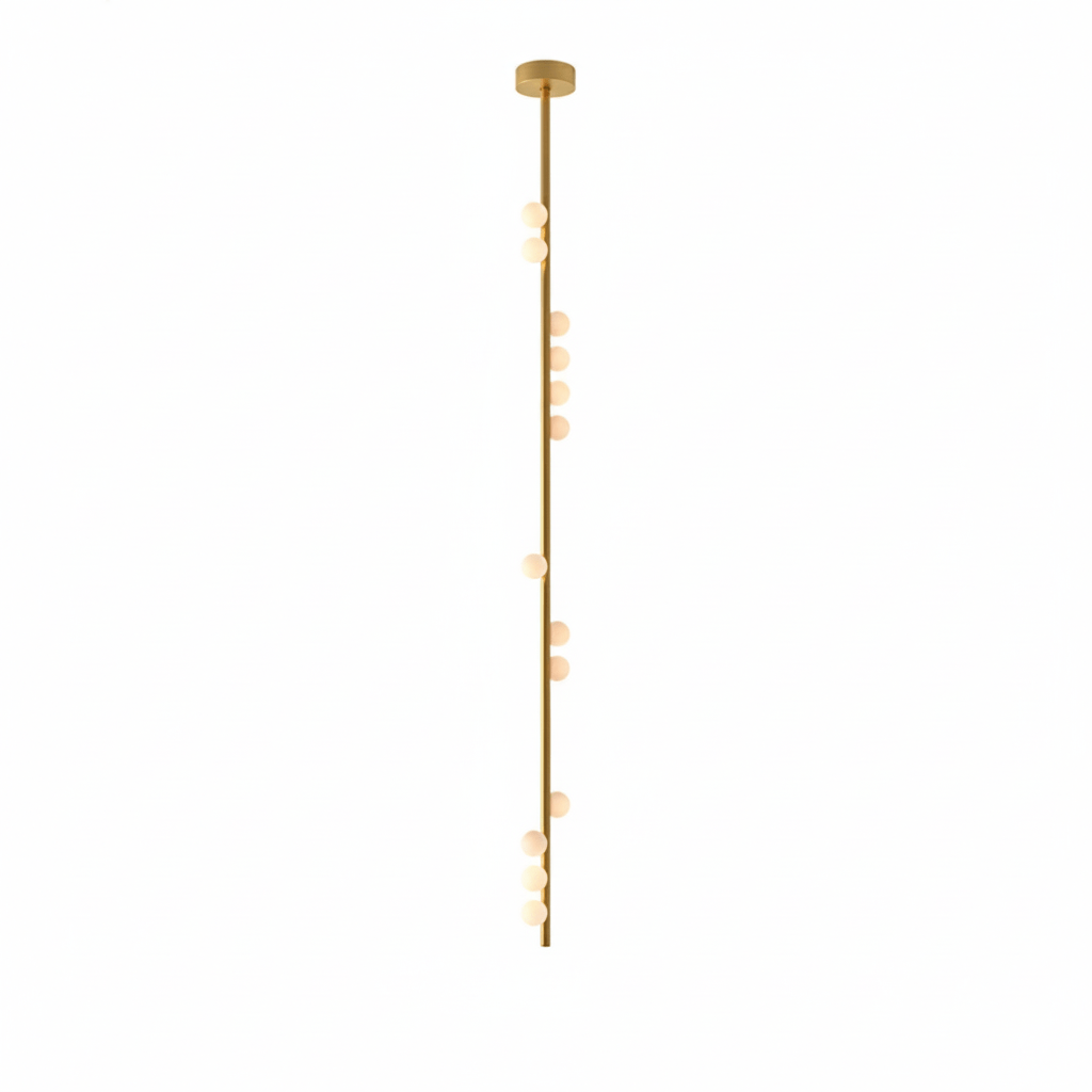 Elegant Brass Glass Drop Chandelier with Adjustable Height & LED Compa