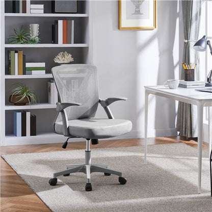 Computer Mesh Chair with Flip-up Arms Adjustable Height Position 3