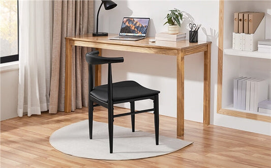 Set of 2 PU Leather Dining Chairs Armless Kitchen Chairs Position 2