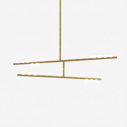Elegant Brass Glass Drop Chandelier with Adjustable Height & LED Compa