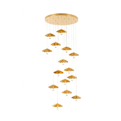 Elegant Livra Leaf Chandelier - Adjustable Height, LED Compatible