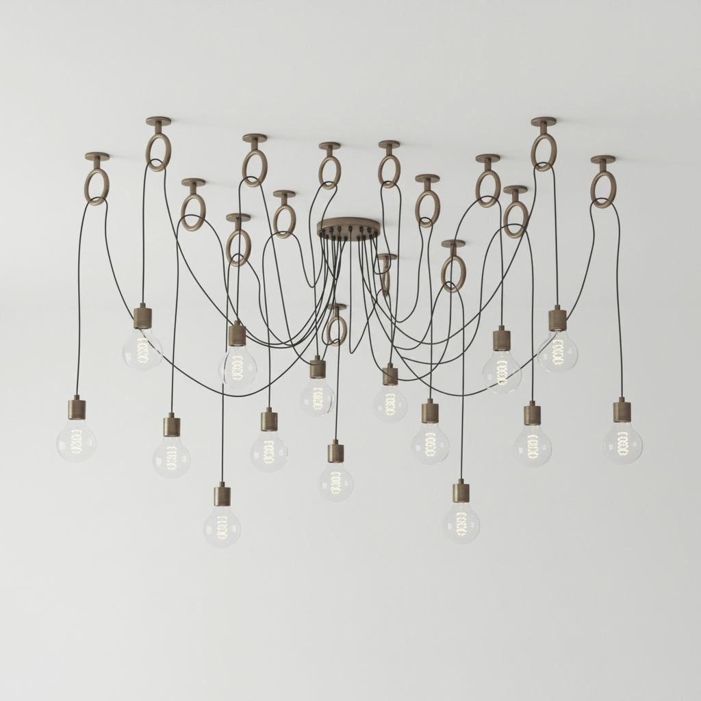 Professional Industrial Spider Chandelier with Adjustable Arms & LED L