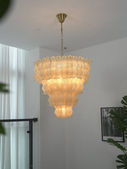 Pollensa Glass Chandelier - Elegant Design with Adjustable Height & LE