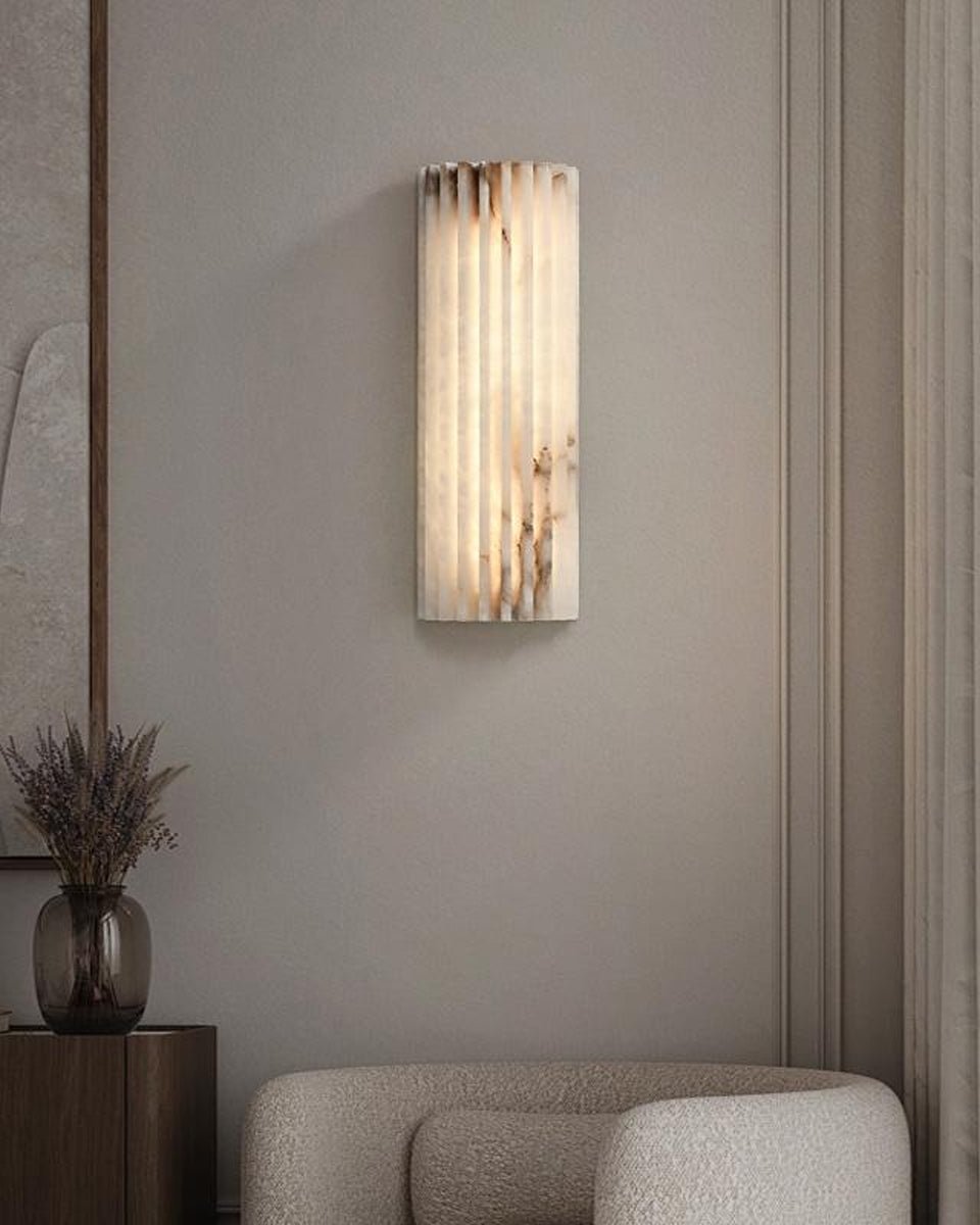 Alabaster Wall Light - Elegant Design, Adjustable Brightness