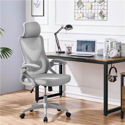 High Back Mesh Office Chair with 90° Flip-up Armrest Position 9