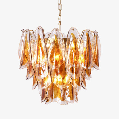 Solviva Modern Glass Chandelier with Adjustable Height & LED Compatibi