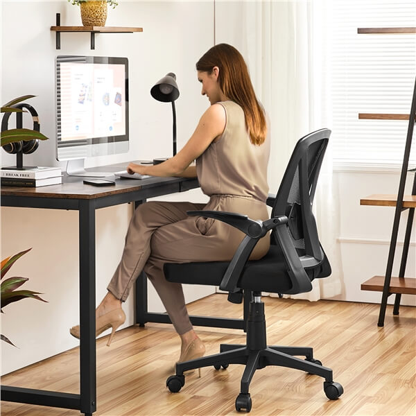 Computer Mesh Chair with Flip-up Arms Adjustable Height Position 9