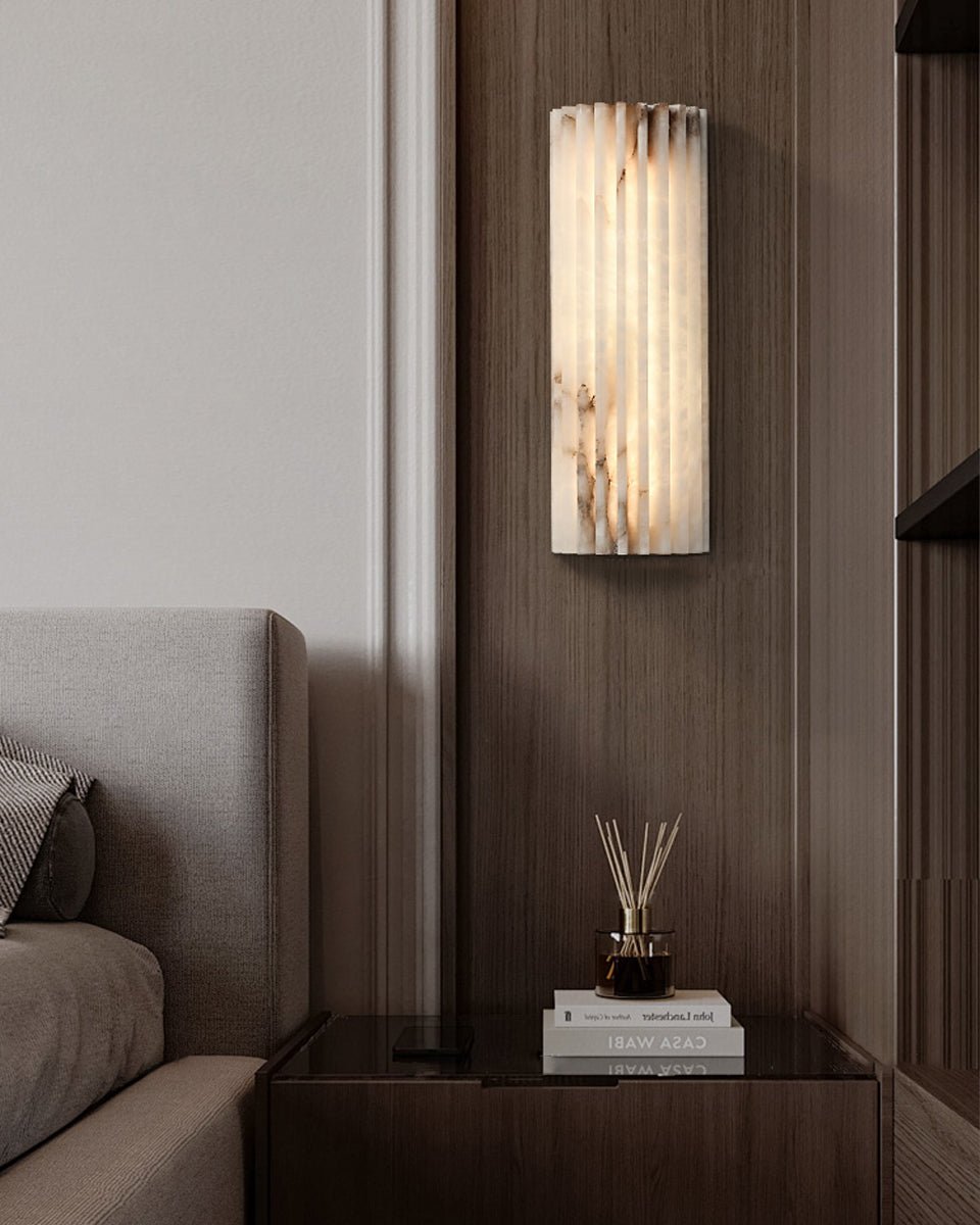 Alabaster Wall Light - Elegant Design, Adjustable Brightness