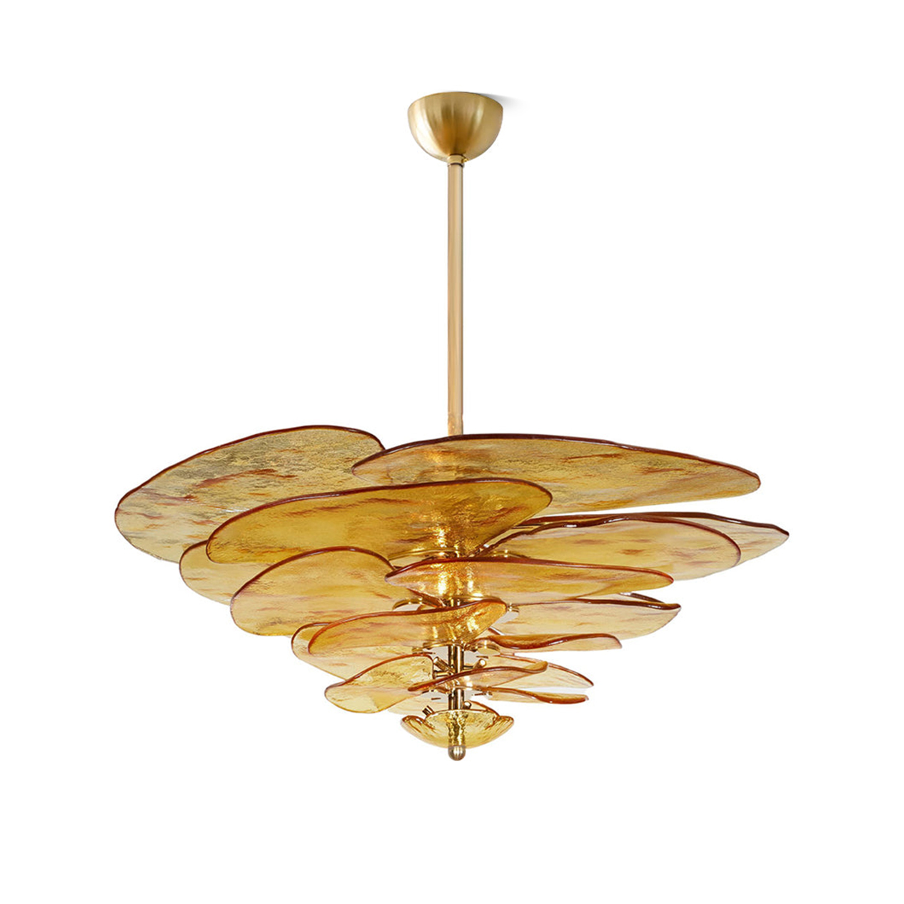 Elegant Petals Glass Chandelier - Dimmable, Energy-Efficient Lighting