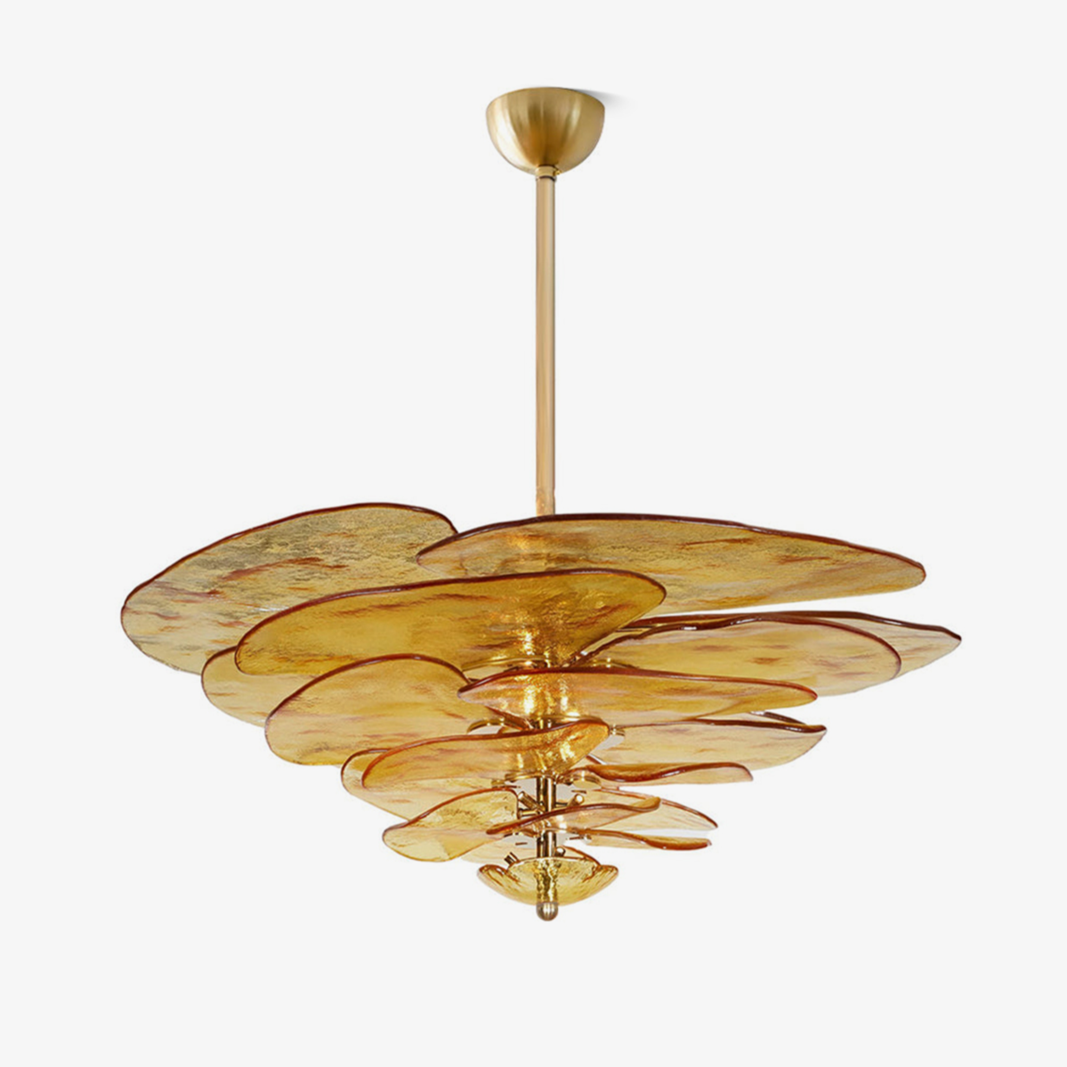 Elegant Petals Glass Chandelier - Dimmable, Energy-Efficient Lighting