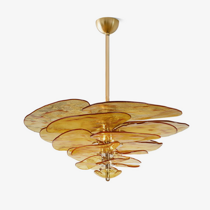 Elegant Petals Glass Chandelier - Dimmable, Energy-Efficient Lighting