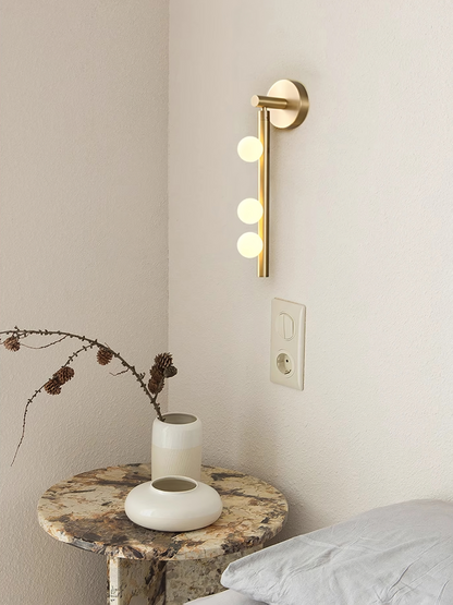 Brass Glass Tube Wall Lamp - Elegant Design with Adjustable Lighting