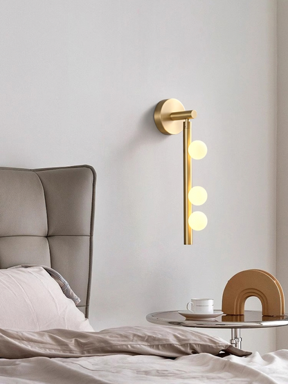 Brass Glass Tube Wall Lamp - Elegant Design with Adjustable Lighting