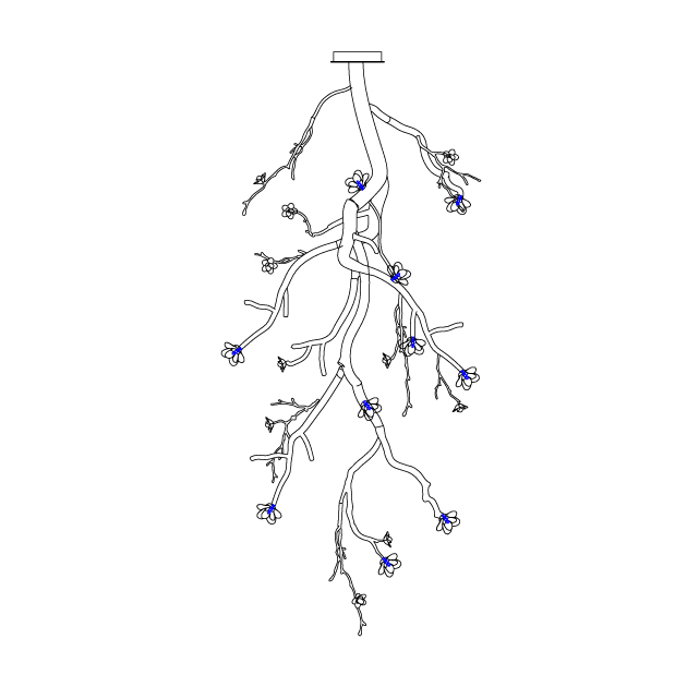 Elegant Large Long Branch Flower Chandelier with Adjustable Height & D