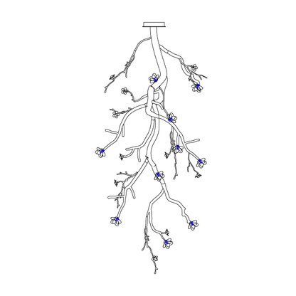 Elegant Large Long Branch Flower Chandelier with Adjustable Height & D