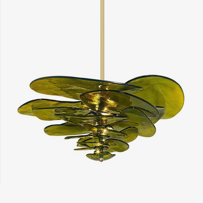 Elegant Petals Glass Chandelier - Dimmable, Energy-Efficient Lighting
