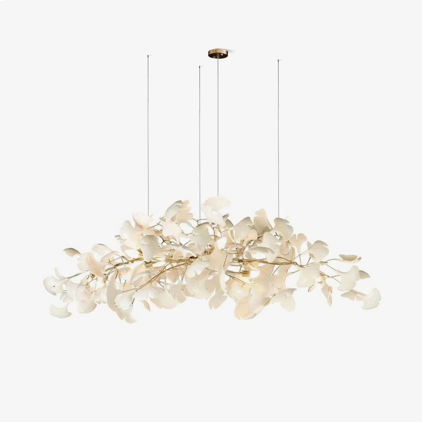 Gingko Plume Chandelier - Elegant Design with Adjustable Brightness