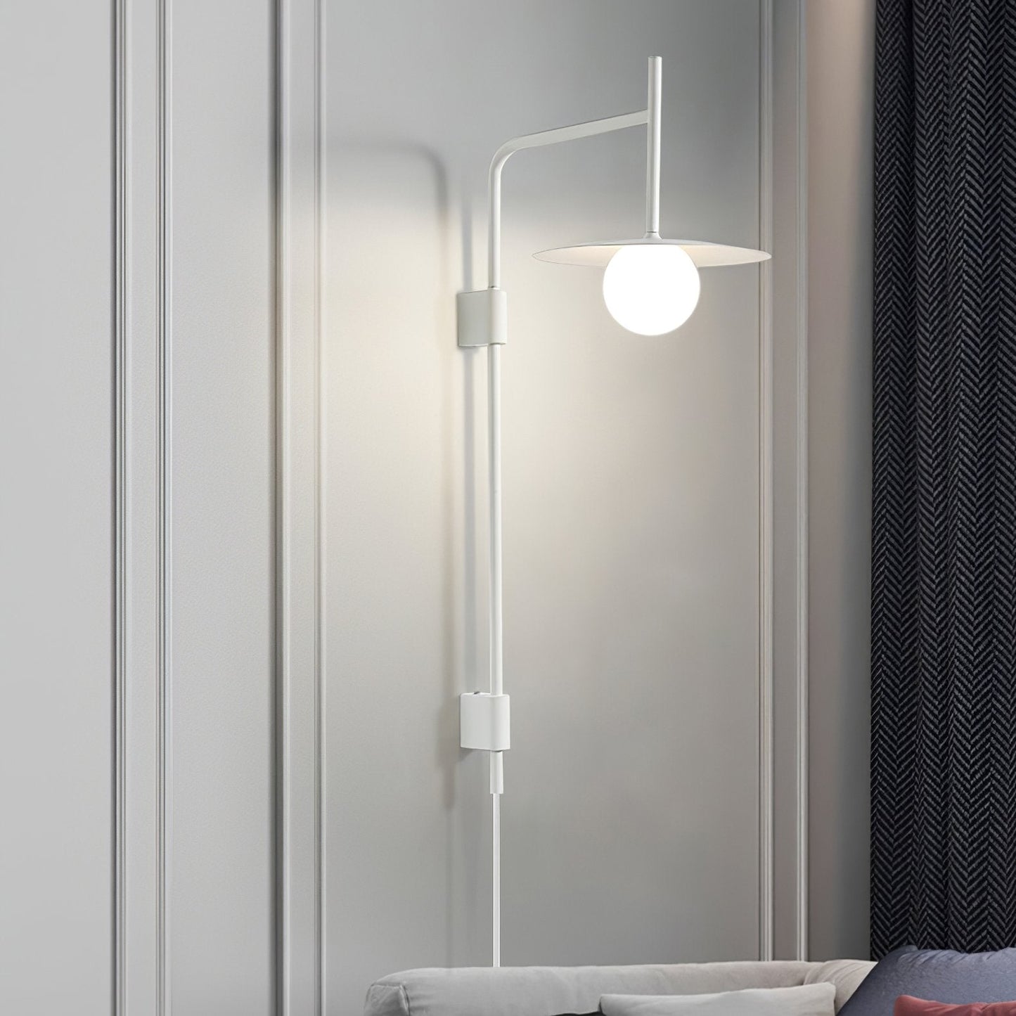 Gea Swing Arm Wall Lamp - Adjustable Light & Plug-in Design