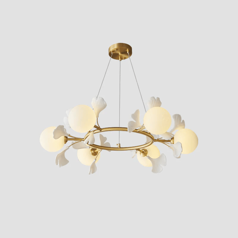 Gingko Orb Chandelier - Modern Design with Adjustable Brightness & LED