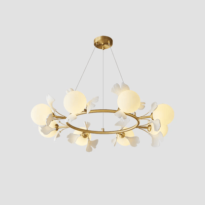 Gingko Orb Chandelier - Modern Design with Adjustable Brightness & LED