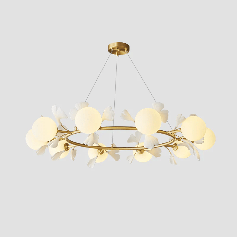 Gingko Orb Chandelier - Modern Design with Adjustable Brightness & LED