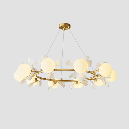 Gingko Orb Chandelier - Modern Design with Adjustable Brightness & LED