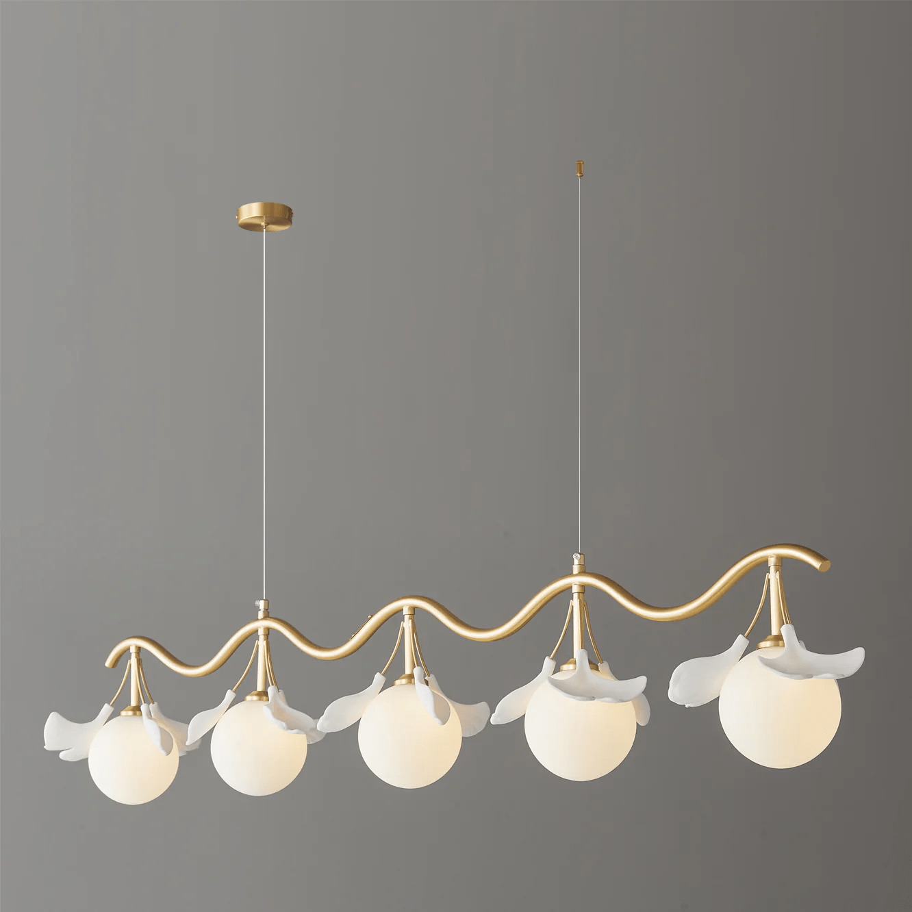 Gingko Orb Chandelier - Modern Design with Adjustable Brightness & LED