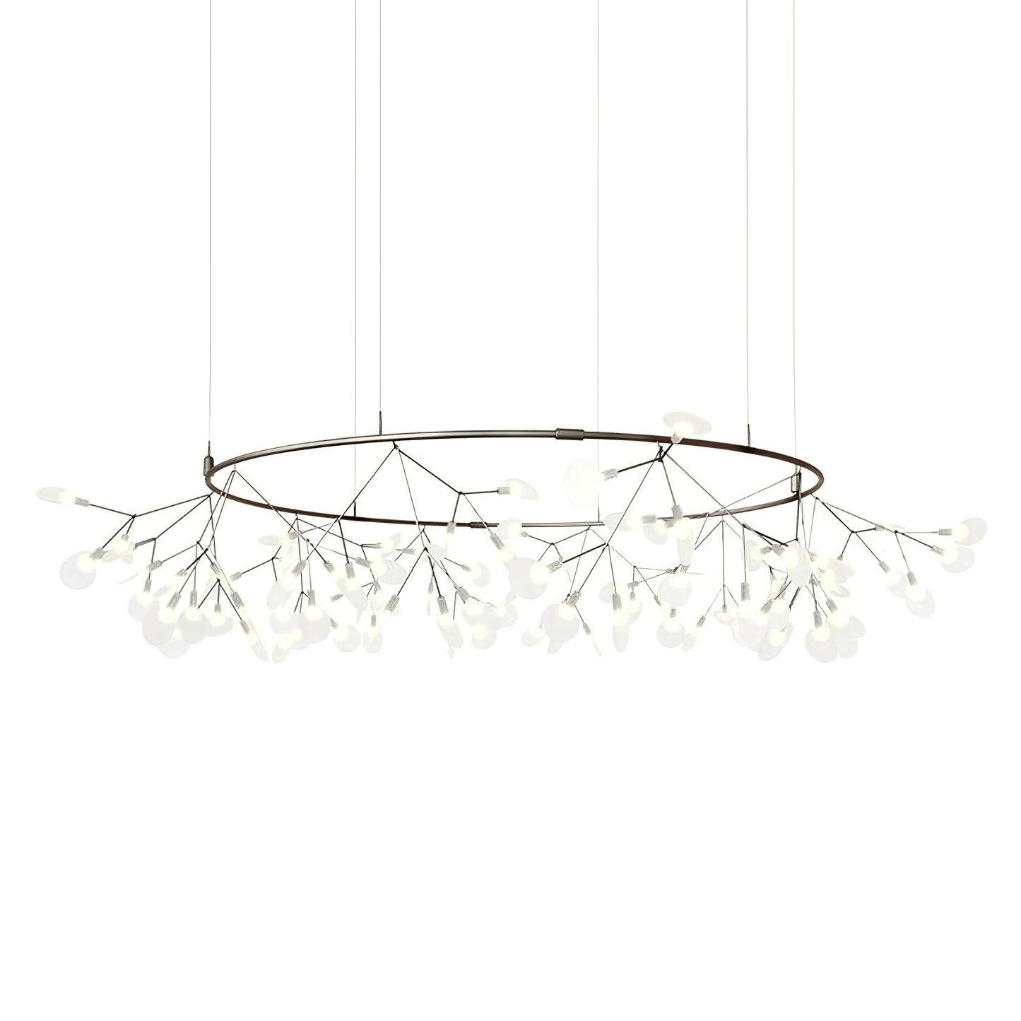 Black Firefly LED Chandelier - Modern Design, Adjustable Brightness