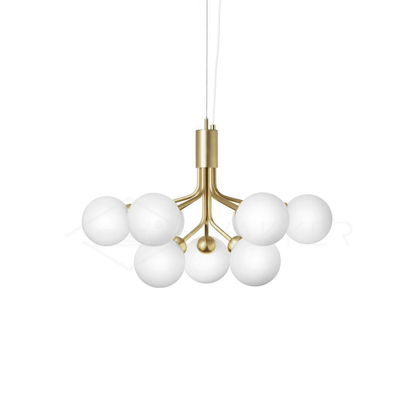 Modern Glass Sphere Cluster Chandelier - Adjustable Height, Elegant De