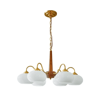 Elegant Persimmon Chandelier - Adjustable Height, Energy-Efficient LED