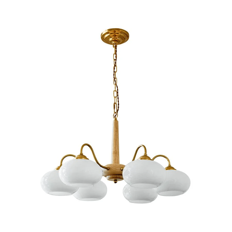 Elegant Persimmon Chandelier - Adjustable Height, Energy-Efficient LED