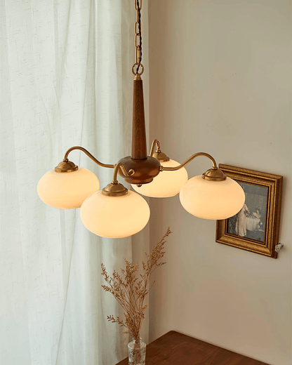 Elegant Persimmon Chandelier - Adjustable Height, Energy-Efficient LED