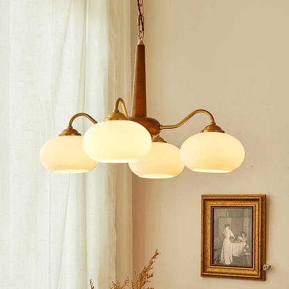 Elegant Persimmon Chandelier - Adjustable Height, Energy-Efficient LED