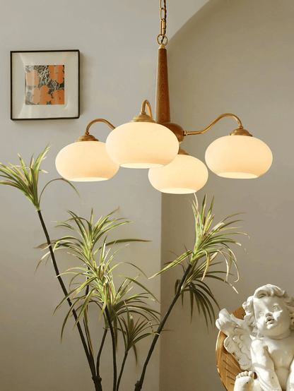 Elegant Persimmon Chandelier - Adjustable Height, Energy-Efficient LED