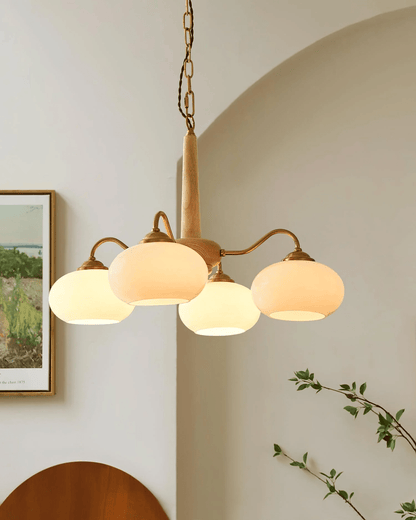 Elegant Persimmon Chandelier - Adjustable Height, Energy-Efficient LED