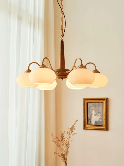 Elegant Persimmon Chandelier - Adjustable Height, Energy-Efficient LED