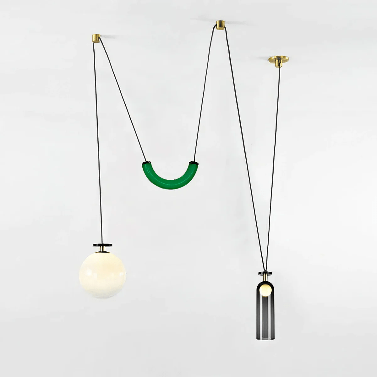 Modern Geometric Shape Chandelier with Adjustable Height & LED Lightin