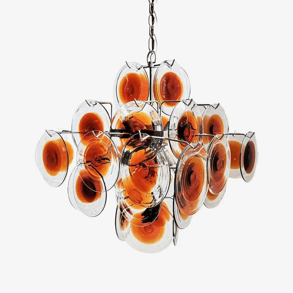 Elegant Glass Chandelier with Adjustable Height and Dimmable Lighting