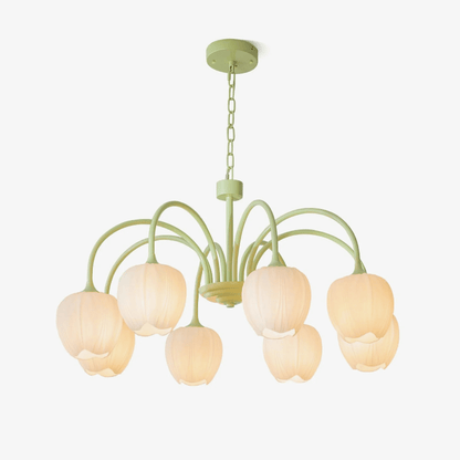 Tulip Matcha Chandelier - Elegant Design with Adjustable Brightness