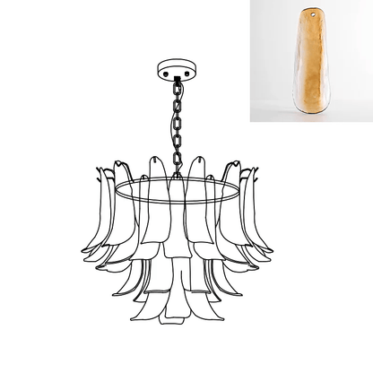 Elegant Glass Leaf Chandelier - Adjustable Height, Energy Efficient Li