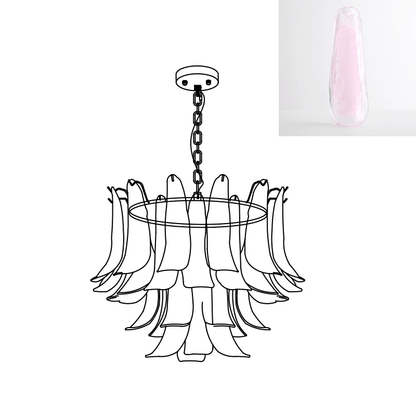 Elegant Glass Leaf Chandelier - Adjustable Height, Energy Efficient Li