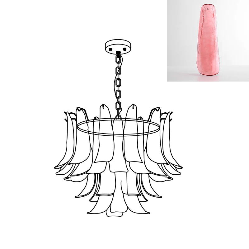 Elegant Glass Leaf Chandelier - Adjustable Height, Energy Efficient Li