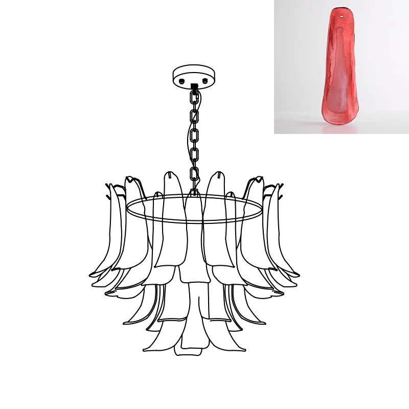 Elegant Glass Leaf Chandelier - Adjustable Height, Energy Efficient Li