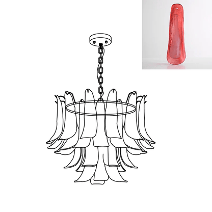 Elegant Glass Leaf Chandelier - Adjustable Height, Energy Efficient Li